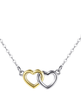 爱心女摩典925纯银锁骨链