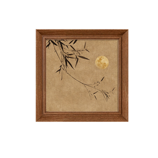 墨竹新中式桌面摆画装饰画宋代美学客厅电视柜摆件入户玄关柜摆台