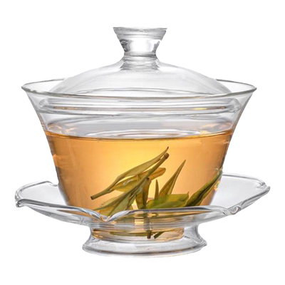 玻璃三才盖碗耐热茶杯家用功夫茶具套装大号荷叶泡茶碗泡茶杯子