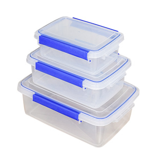 保鲜盒商用食品级塑料长方形透明密封收纳盒带盖微波冰箱冷藏专用