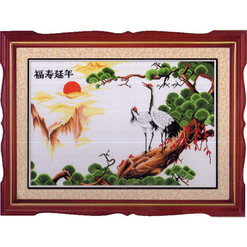 kec纯棉线绣精准风印花八骏图