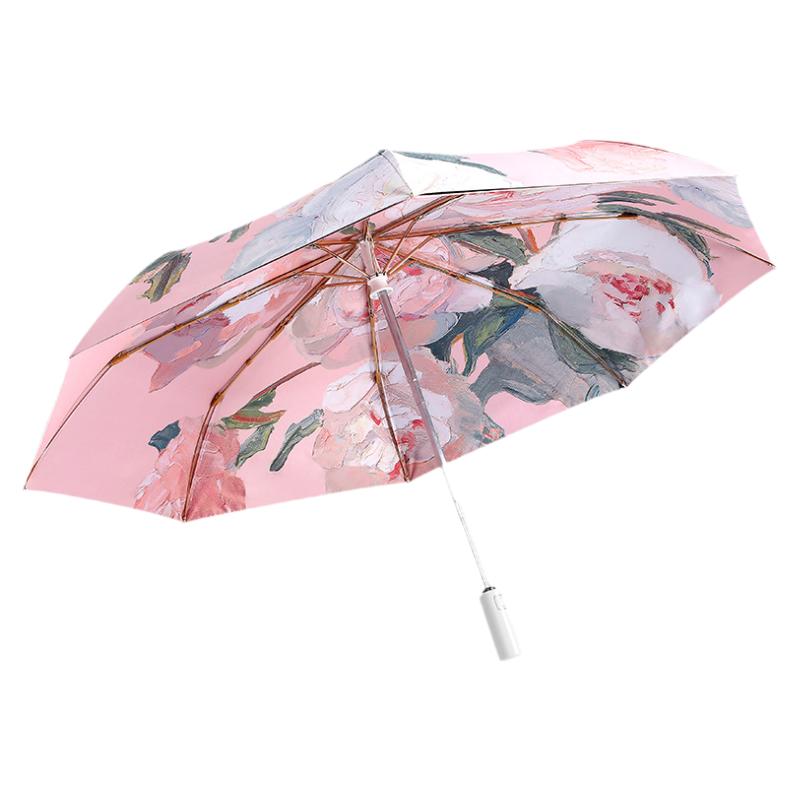 全自动双层雨伞晴雨两用太阳伞黑胶女防晒防紫外线折叠便携遮阳伞