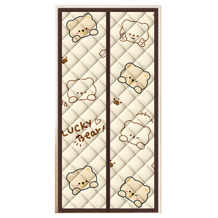 冬季保暖棉门帘防寒挡风家用卧室保温空调隔断帘免打孔磁吸挂帘