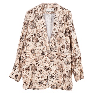 ZOLLE因为原创印花度假风文艺碎花慵懒长袖衬衣外套女25秋冬新品