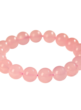 正品纯天然粉水晶手串手招桃花女