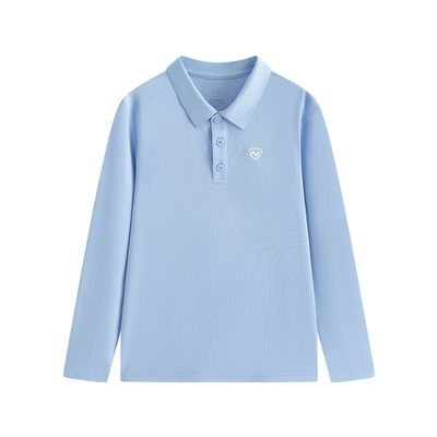 诺诗兰儿童长袖polo衫春新款男童速干T恤中大童休闲舒适打底上衣