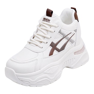 踩屎感黑色老爹鞋女款2026春季新款厚底增高不累脚防水运动工作鞋