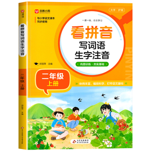1-6年级看拼音写词语字帖一年级上下册三四五六二年级小学生专用人教版默写天天练生字同步组词拼读专项训练描红写字本语文练字帖
