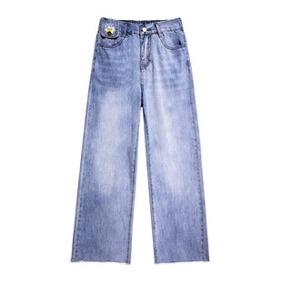 秋冬加绒高腰牛仔裤女九分显瘦百搭150八分小个子直筒宽松矮个子