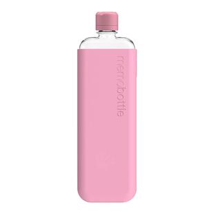 memobottle樱花粉扁平水杯水壶透明便携超轻漂亮实用水瓶生日礼物
