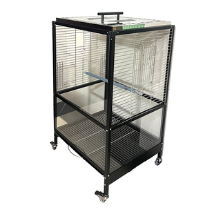 谷鸽之家鸟笼鹦鹉笼子豪华铝合金家用横丝八哥鹦鹉笼防溅洒不锈钢