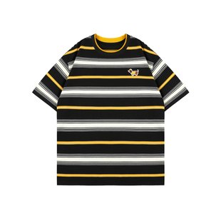 lemanism美式潮牌条纹腊肠狗短袖T恤男2026夏季新款情侣款体恤衫