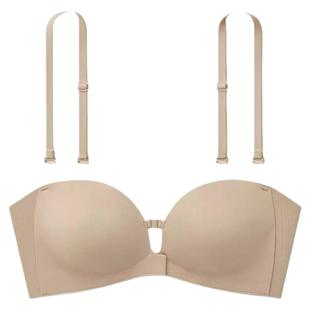 Meol前扣无肩带小胸聚拢抹胸结婚纱隐形裹胸粉底液文胸防滑内衣女