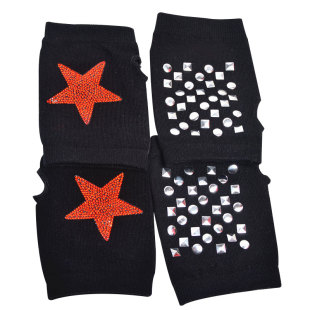 水兵舞手套女露指手套烫钻无指开车秋冬健身铆钉手套女生冬季