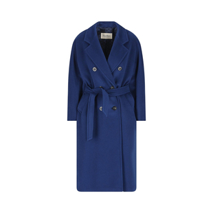 Max Mara 女士蓝色101801 madame羊毛羊绒大衣 26早春 意大利代购