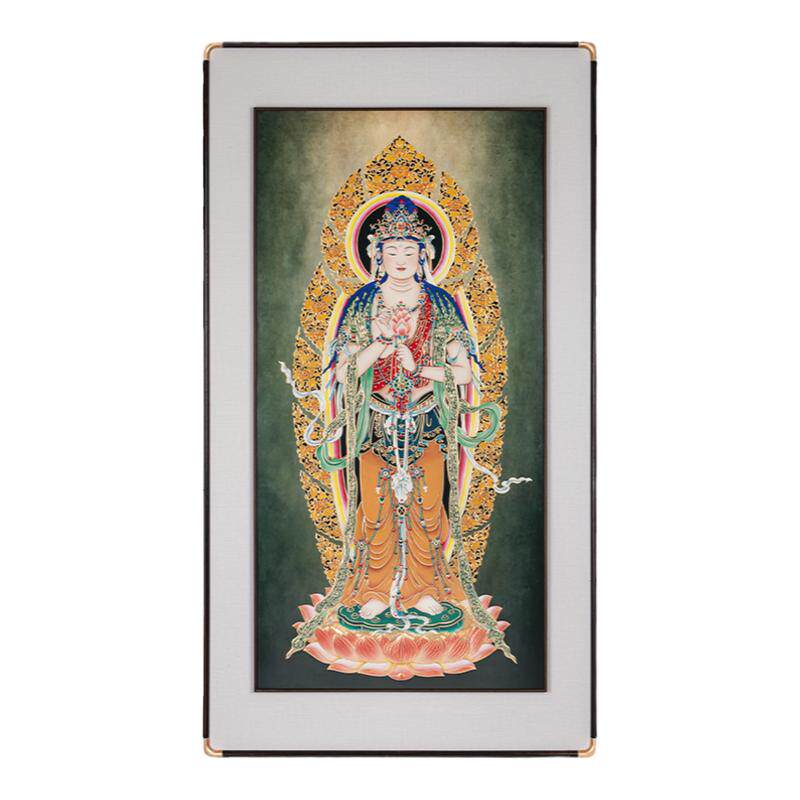 手工錾刻观音菩萨铜雕画家用招财