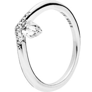 Pandora潘多拉奥莱经典心愿925银戒指单钻可叠戴礼物