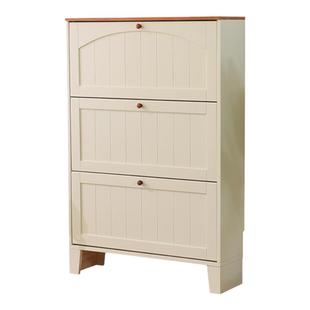 北欧美式地中海超薄17CM翻斗实木鞋柜简约现代家用门口玄关门厅柜