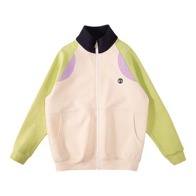 梨小闲春秋拉链校服撞色夹克外套