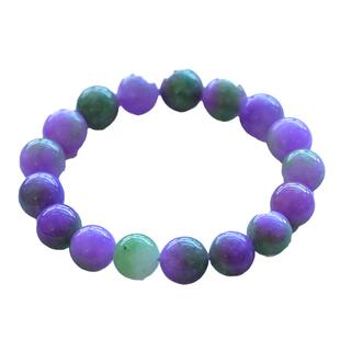 紫罗兰手链春带彩绿飘花手串香芋紫石英岩玉男女文玩配饰酷似翡翠