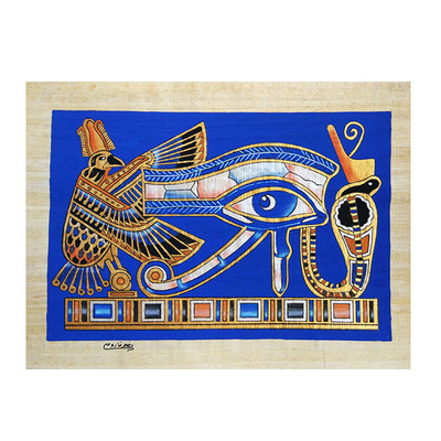 手工古埃及风书房莎草画