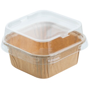 纸杯蛋糕纸杯一次性带盖方形模具烘焙纸托蛋糕盒包装盒专用耐烤