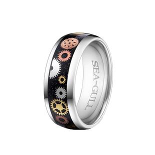 海鸥星汉灿烂齿轮手工戒指小众设计男女情侣款对戒礼物