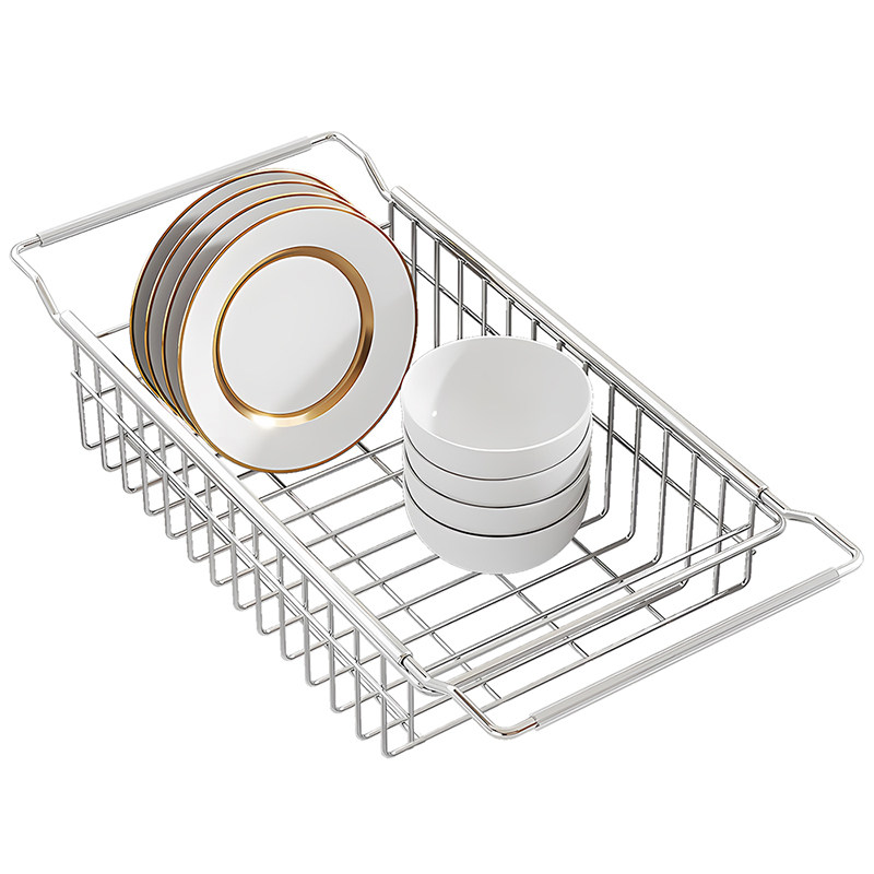 厨房水槽沥水架多功能水池碗碟水果洗碗池不锈钢可伸缩沥水置物架