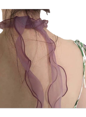 甲状腺手术遮挡纱巾项链锁骨链遮疤颈带宽边遮脖子丝巾女夏季