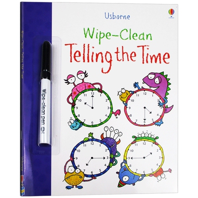 擦擦书 学会看时间 英文原版 Wipe Clean Telling the Time 进口可擦写 儿童英语启蒙学习书籍 英文版
