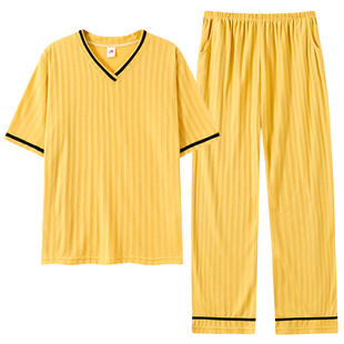 睡衣女夏宽松可爱短袖长裤两件套装夏天薄款大码春秋家居服可外穿