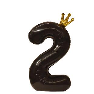 黑色皇冠数字气球生日拍照道具ins风40寸网红派对装饰场景布置
