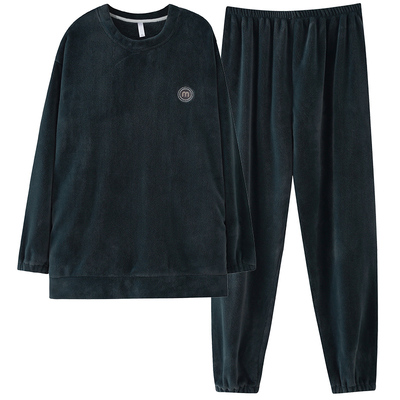 2025新款珊瑚绒睡衣男士冬季加厚加绒法兰绒秋冬款套头男款家居服