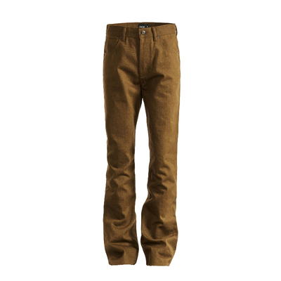 PMW 14.5OZ深卡其色原浆直筒褶皱牛仔裤复古水洗工艺男休闲下装