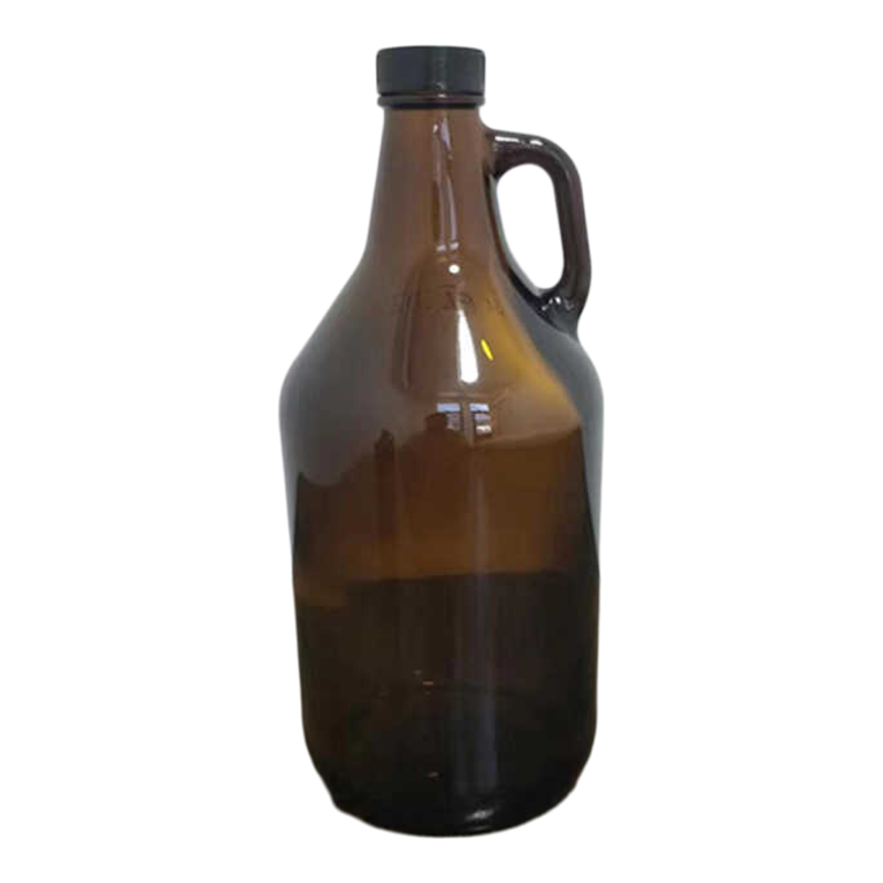 AmberGlass1L/2L 64盎司果汁冷萃瓶避光棕色茶色啤酒瓶咖啡玻璃瓶
