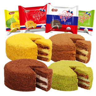 俄麦诺提拉米苏8枚网红零食俄罗斯风味早餐榴莲千层蛋糕点心小吃