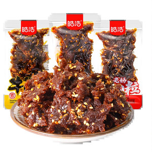 馋丫丫零食铺企业店皓浩老妈牛肉粒辣条碳烤素粒麻辣香辣素食儿时怀旧小吃零食小包装