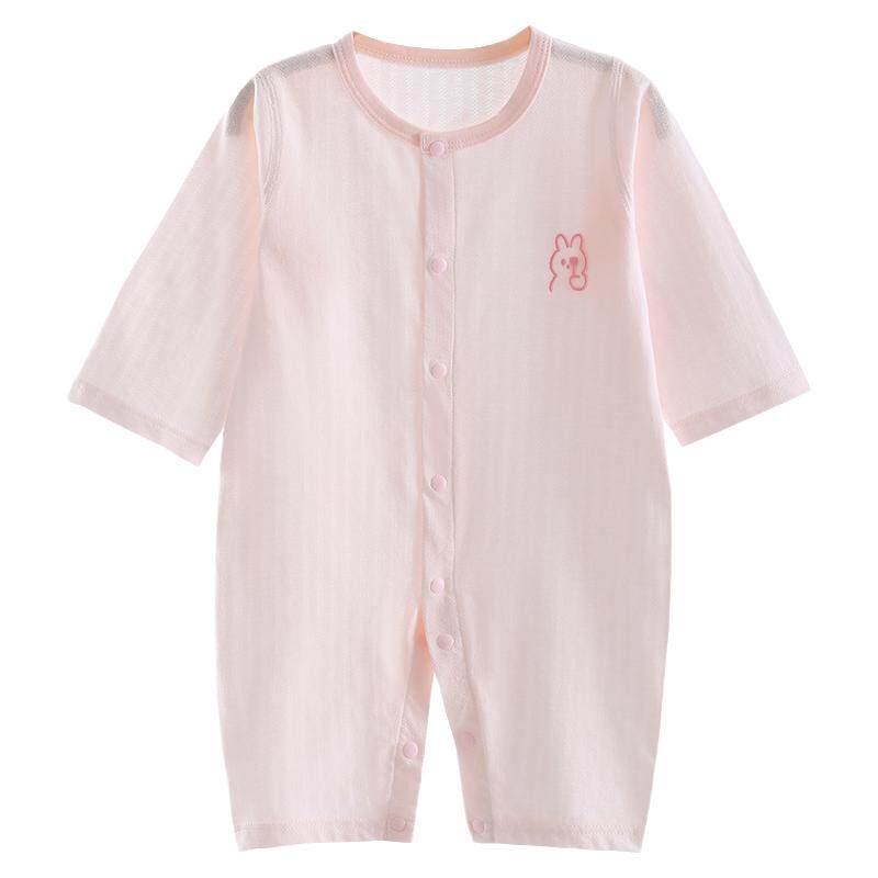 纯棉婴儿薄款对开空调服夏季爬服