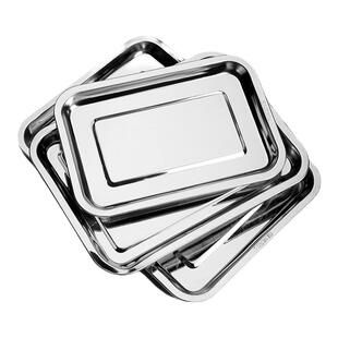 加厚不锈钢烤盘深浅托盘长方形餐盘烧烤工具配件盘子家用菜盘方盘