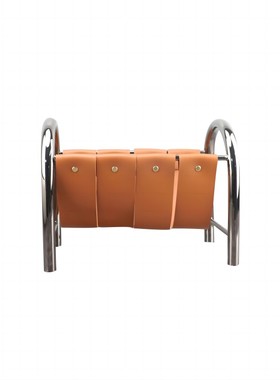 北欧客厅书房金属皮革杂志架摆件