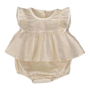 婴儿夏装百天公主裙女宝宝衣服夏季纯棉包屁衣女宝满月周岁宴礼服