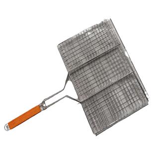 特大号烤鱼夹子商用木耙防烫手烧烤网夹户外加粗不锈钢双面夹子