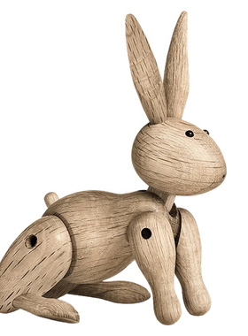 丹麦rosendahl手工木制兔子玩具