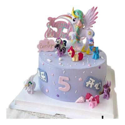 独角兽彩虹木马小马蛋糕装饰