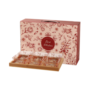 川岛屋果盘客厅茶几家用乔迁之喜新年玻璃分格干果盘糖果零食托盘