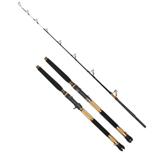 浩渔船霸中近海电绞船钓竿重型枪柄直柄海钓慢摇竿实心竿梢放流拖