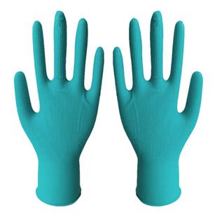 特厚一次性丁腈橡胶手套钻石纹防滑耐油耐酸碱工业级劳保耐磨修车