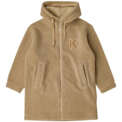 卡帕女羊羔绒外套中长款连帽大衣