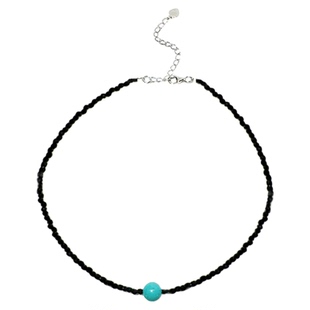 S925纯银绿松石黑色尖晶石手链女轻奢气质小众设计甜酷2025年新款