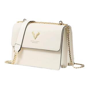 2025新款斜挎包女轻奢鹿头百搭真皮单肩包链条包生日礼物高级感包